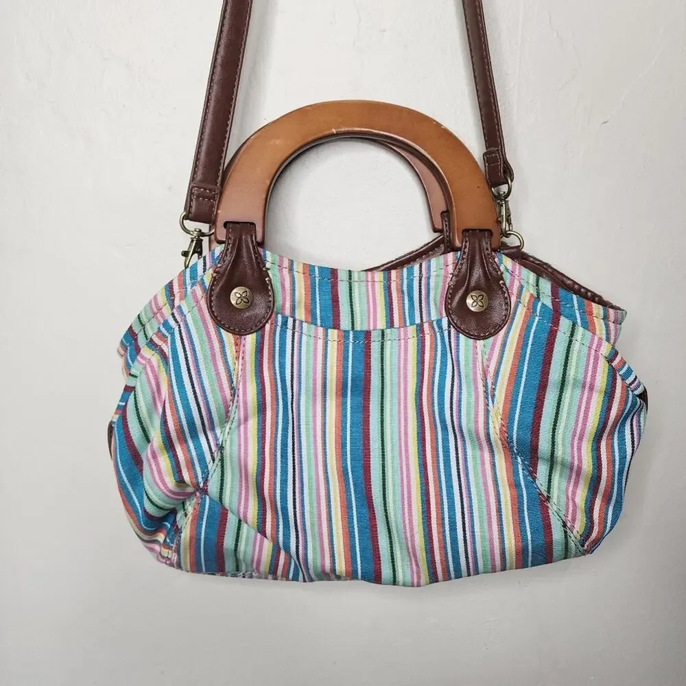 Relic Striped Wood Handle Shoulder Bag